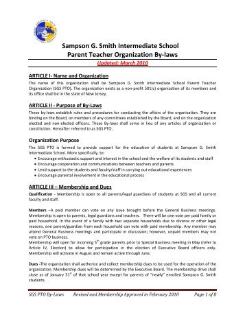 By-Laws Revised - Franklin Board of Education