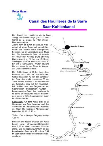 Peter Haas Canal des Houilleres de la Sarre Saar-Kohlenkanal