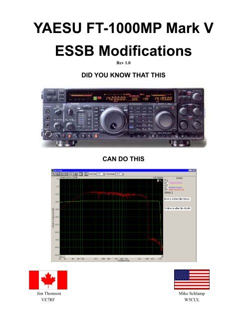 Download Mark V ESSB Mod Instruction from this site - VA3CR