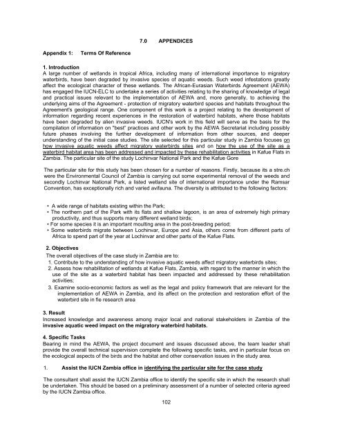 102 7.0 APPENDICES Appendix 1: Terms Of Reference 1 ... - AEWA