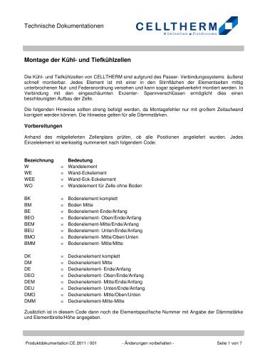 Montage-Anleitung - CELLTHERM