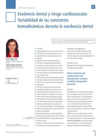 Exodoncia dental y riesgo cardiovascular. Variabilidad de ... - COEM