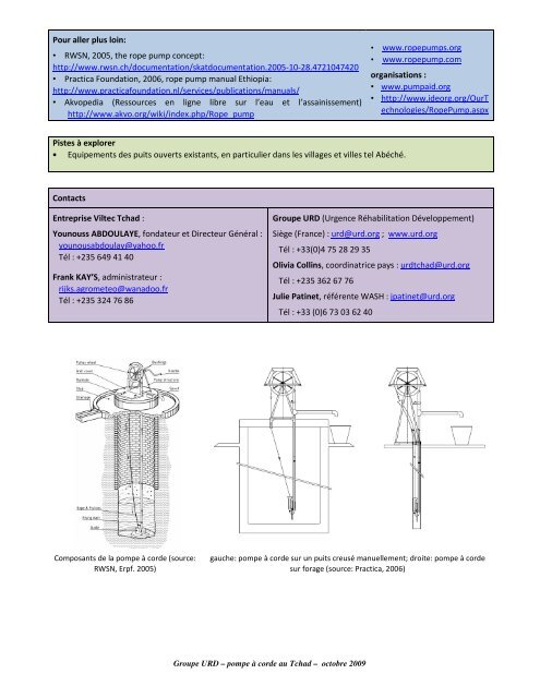 Fiche technique sur la pompe à corde - Groupe URD