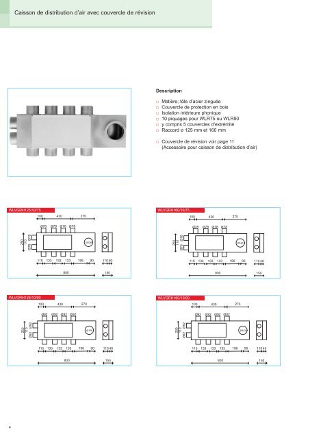 Ventilation de confort. Accesoires systÃ¨me 1.0