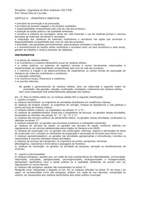 CAPÃTULO II - Escola de QuÃ­mica / UFRJ