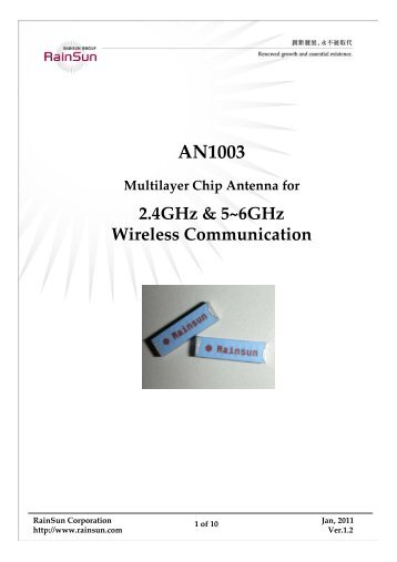 AN1003 Multilayer Chip Antenna