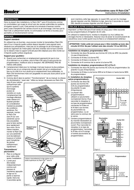 PluviomÃ¨tres sans fil Rain-ClikTM Instructions d ... - Hunter Industries