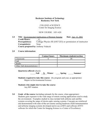 1051-420 Environmental Applications of Remote Sensing