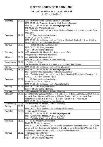 gottesdienstordnung - Die Propsteikirche St. Peter und St. Paul ...