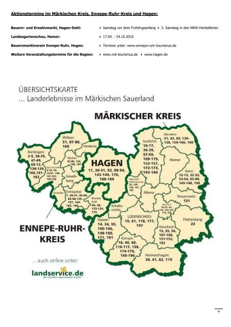 Die schönsten Landerlebnisse im Märkischen Kreis, Ennepe-Ruhr