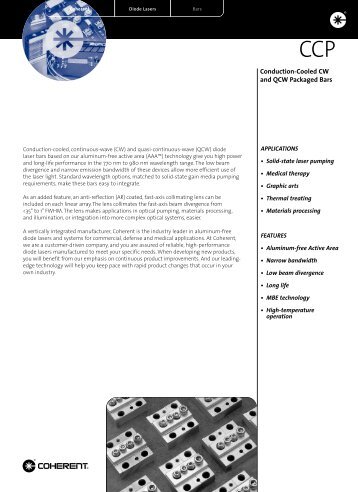 Conduction-Cooled CW and QCW Packaged Bars