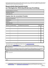 Bauprodukte-Nachweisformular - Energieinstitut Vorarlberg