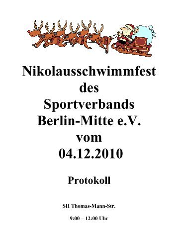 Nikolausschwimmfest des Sportverbands Berlin-Mitte eV vom 04.12 ...