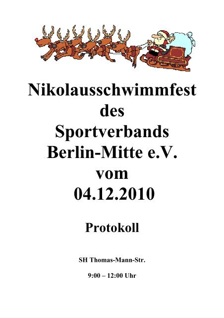 Nikolausschwimmfest des Sportverbands Berlin-Mitte eV vom 04.12 ...