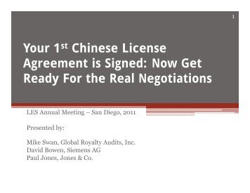 Your 1st Chinese License Agreement is Signed - Licensing ...