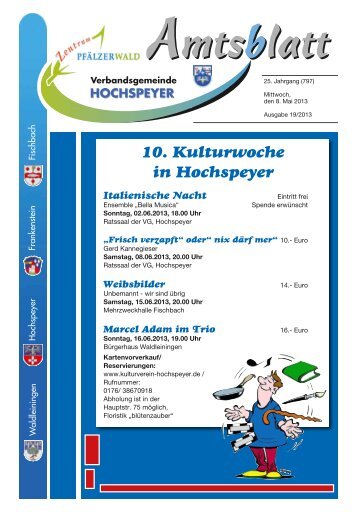Amtsblatt 19/2013 - Verbandsgemeinde Hochspeyer