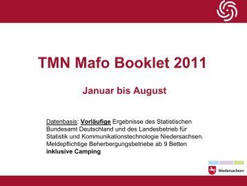 Monatsbooklet August 2011 - Tourismuspartner Niedersachsen
