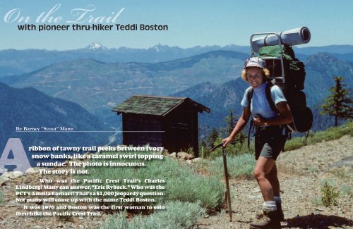 with pioneer thru-hiker Teddi Boston - Pacific Crest Trail Association