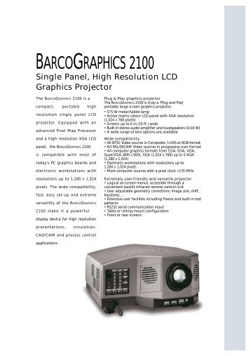 BARCOGRAPHICS 2100 - HCinema