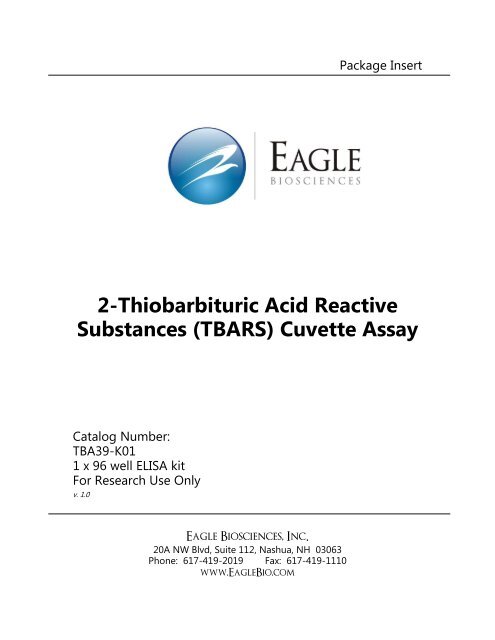 2-Thiobarbituric Acid Reactive Substances (TBARS ... - EagleBio