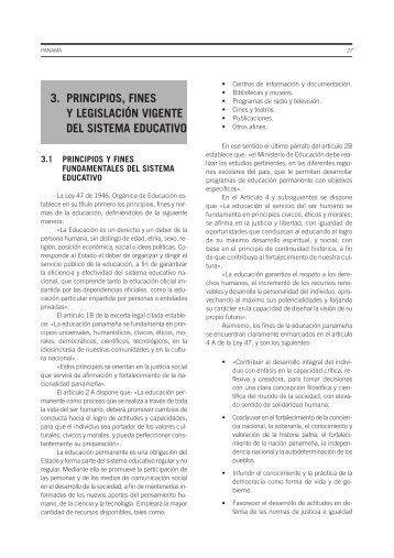 3. Principios, Fines y LegislaciÃ³n Vigente del Sistema Educativo - OEI