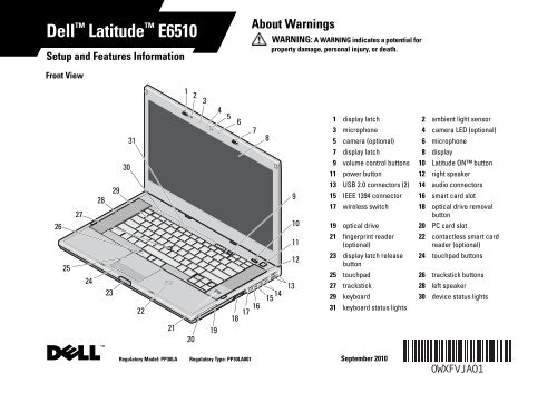 Dell Latitude E6510 Setup and Features Information - Dell Support
