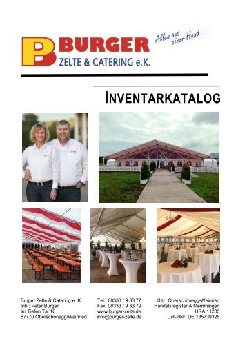 INVENTARKATALOG - Burger Zelte