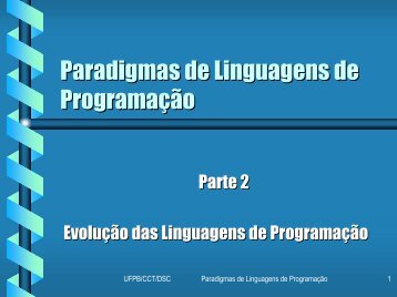 Paradigmas de Linguagens de ProgramaÃƒÂ§ÃƒÂ£o