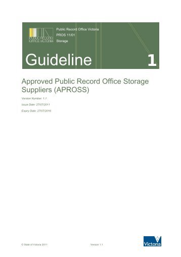 (APROSS). This Guideline - Public Record Office Victoria