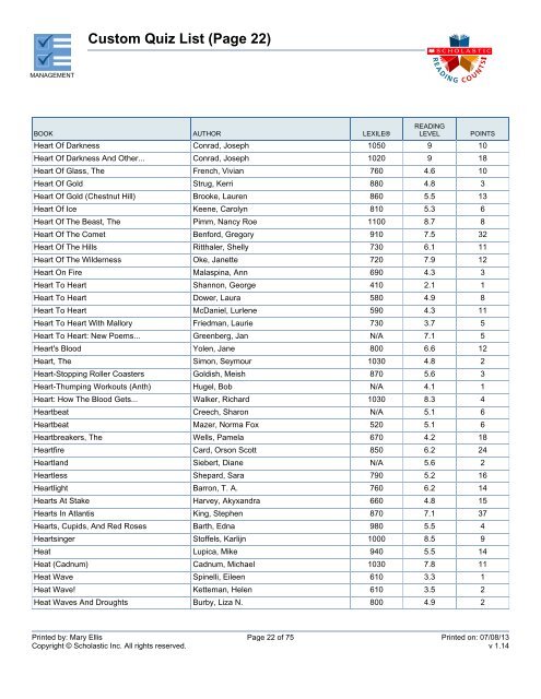 Custom Quiz List - Volusia County Schools