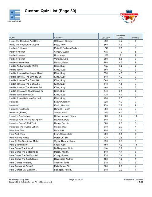 Custom Quiz List - Volusia County Schools