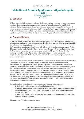 Maladies et Grands Syndromes - Algodystrophie (221) - Serveur ...