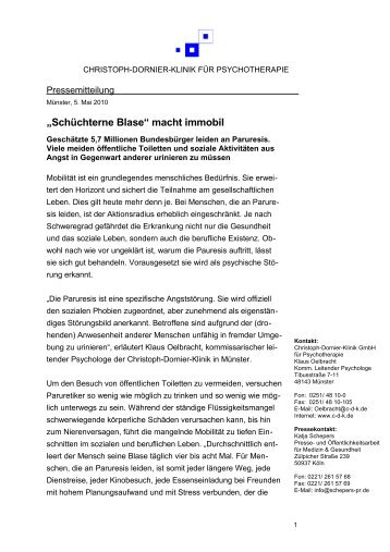 „Schüchterne Blase“ macht immobil - MedizInfo