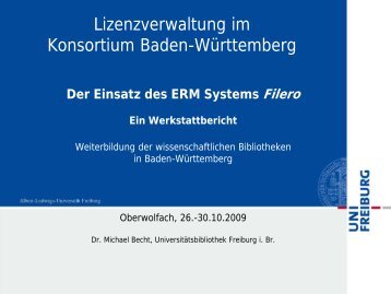 Lizenzverwaltung im Konsortium Baden-WÃ¼rttemberg