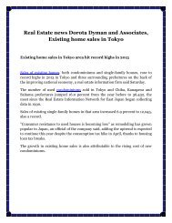 Real Estate news Dorota Dyman and Associates