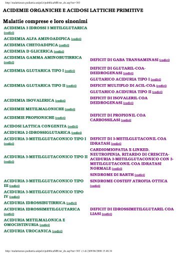 Elenco delle Malattie Metaboliche.pdf - Wolfdesign.it