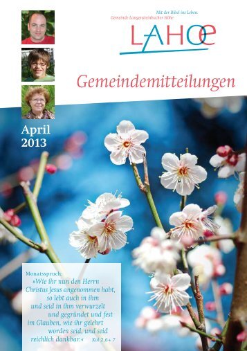 Gemeindemitteilungen April 2013