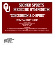 Sooner Sports Medicine Symposium - Oklahoma Coaches Association