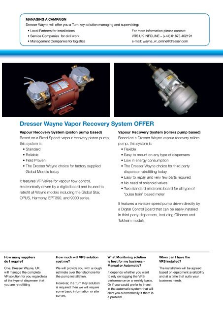 Vapour Recovery System - Wayne