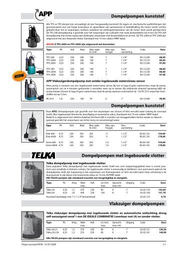 Dompelpompen met ingebouwde vlotter Vlakzuiger dompelpompen