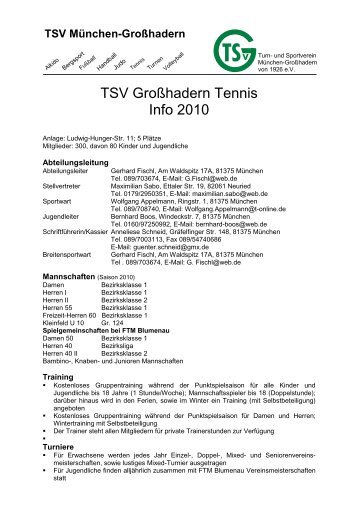 TSV München-Großhadern - TSV Großhadern