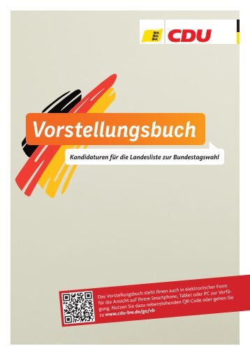 Vorstellungsbuch Bundestagswahl - CDU Baden-Württemberg