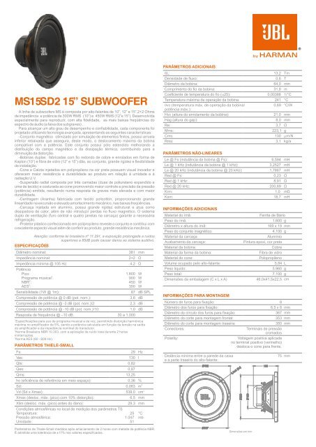 ms15sd2 15” subwoofer - JBL