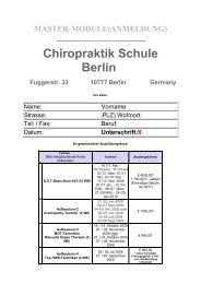 Chiropraktik Schule Berlin - Bund deutscher Chiropraktiker e.v.