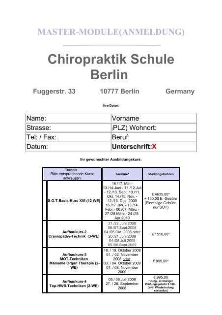 Chiropraktik Schule Berlin - Bund deutscher Chiropraktiker e.v.