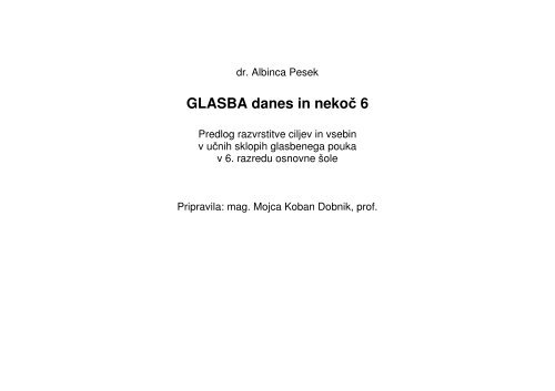 GLASBA danes in nekoÄ 6 - Praktik