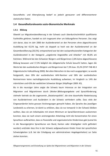 Schlussbericht (PDF) - Nationales Forum Alter und Migration