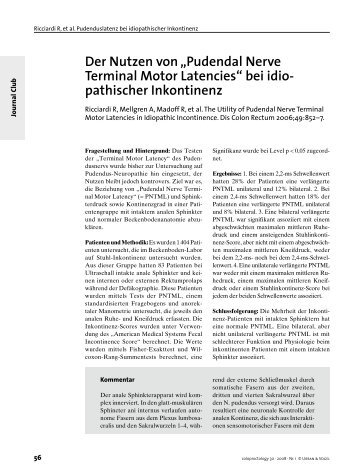 Der Nutzen von „Pudendal Nerve Terminal Motor Latencies“ bei idio ...