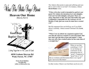 Part Two, Heaven Our Home - Bibleteacher.org