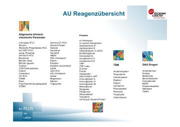 AU-Reagenzienübersicht - Beckman Coulter